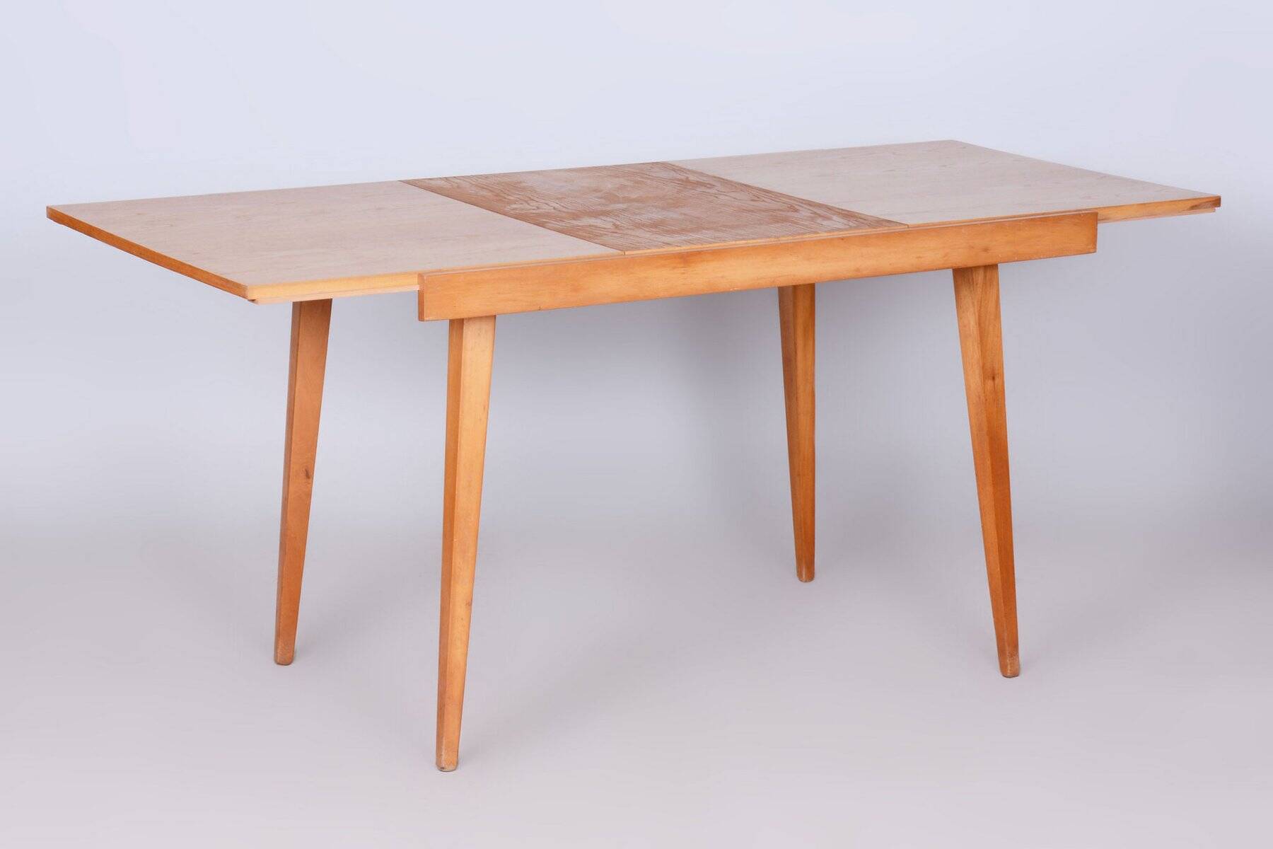 Mid-Century Czech Extendable Table in Beech and Ash attributed to Tatra Pravenec, 1950s