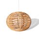Portuguese mid century modern beige bamboo hanging lamp 1960s