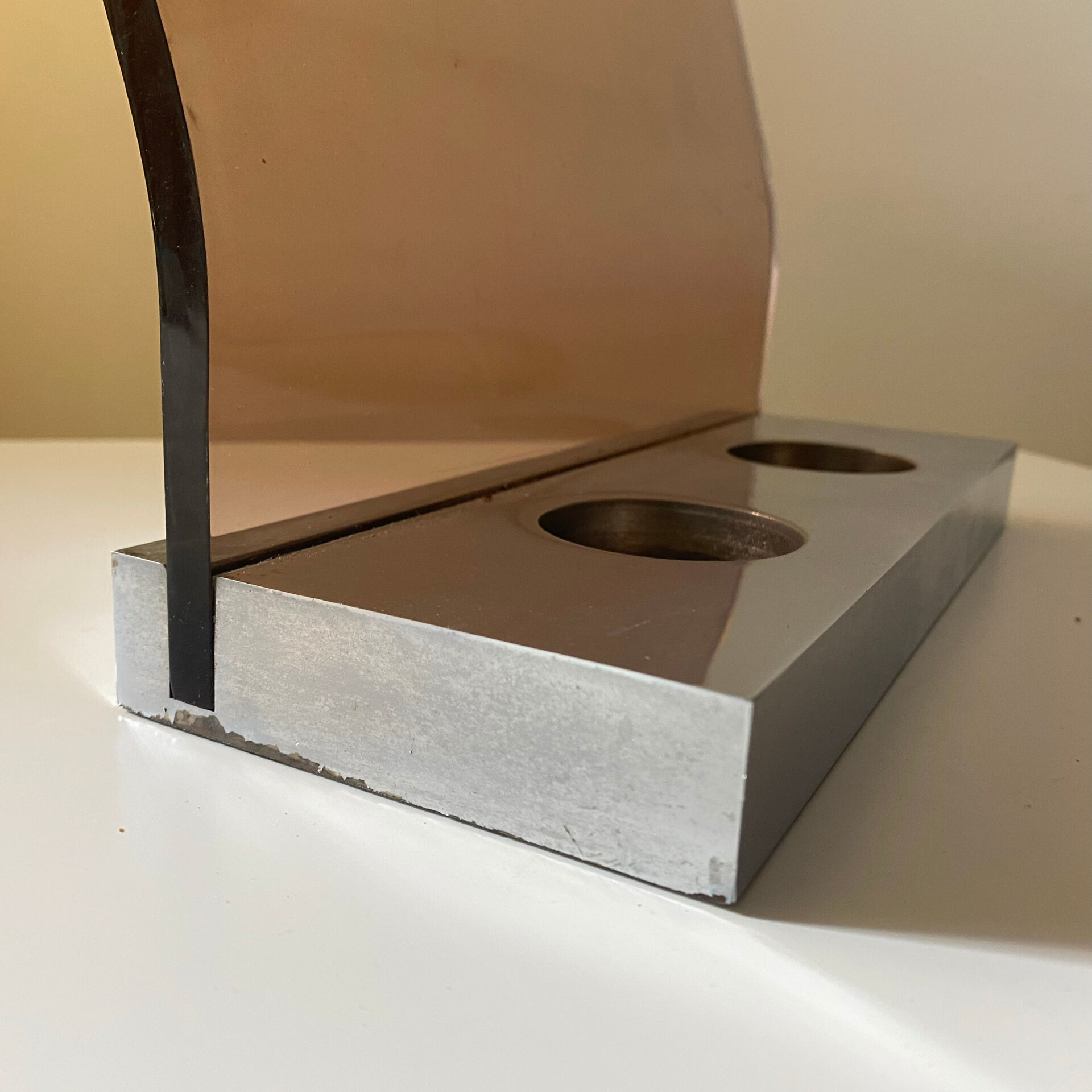 Roche Bobois designer umbrella stand in smoked plexiglass