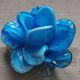 Bougeoir fleur verre soufflé bleu Murano