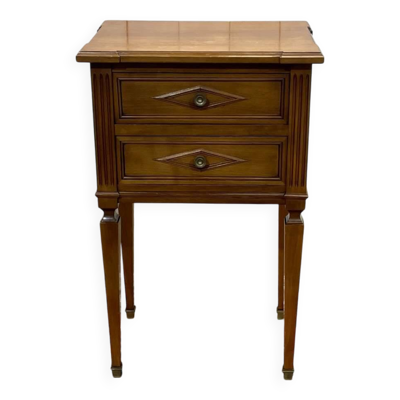 Chevet en merisier des années 1950 de style Louis XVI