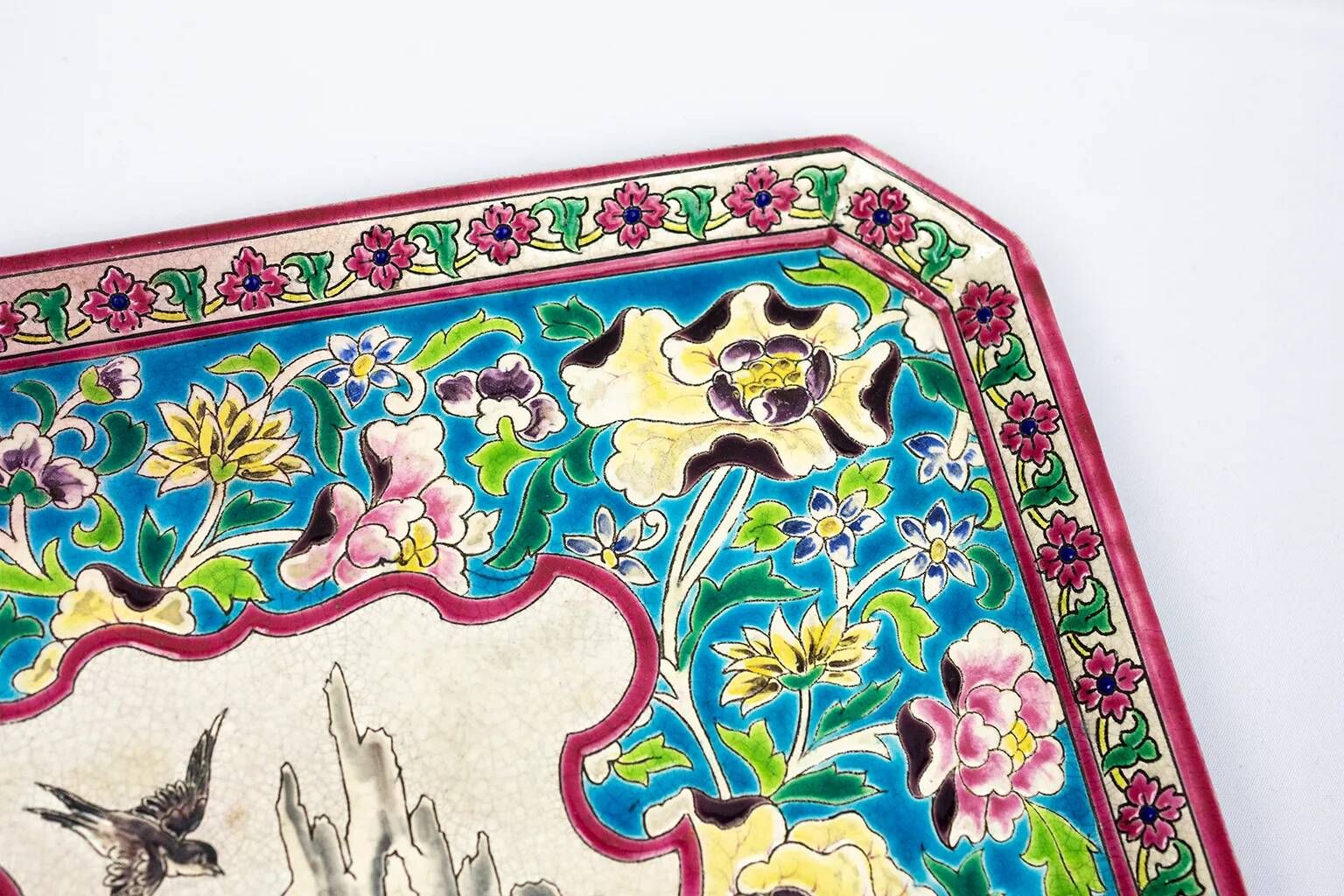 Plateau Longwy in cloisonné enamels, 1887 – Swallow decoration