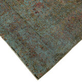 Handmade turkish decorative 1980s 232 cm x 322 cm blue wool carpet