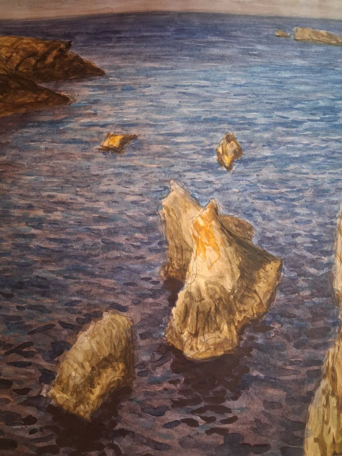 watercolour of Belle-Île