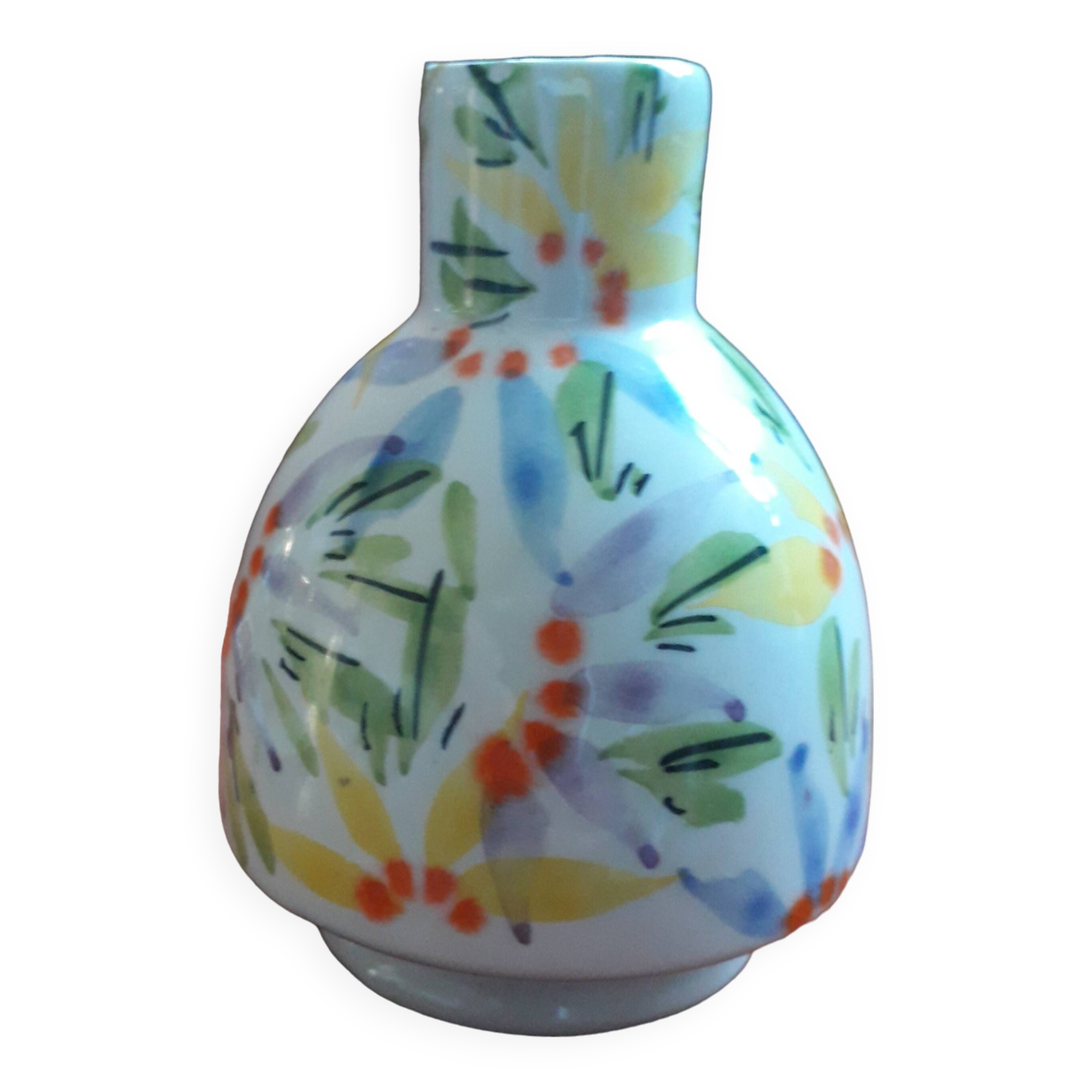 Vintage Italian vase with floral pattern