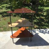 Vintage furniture three formica wheeled shelves, design 50-60