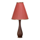 Danish Mid Century Teak Table Lamp with Red Shade, 1960s