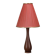 Danish Mid Century Teak Table Lamp with Red Shade, 1960s