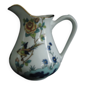LIMOGES MILK JUG MICHELAUD FRERES Exotic Bird Motif "Indiana"