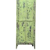 Antique Parisian bonnet wardrobe with khaki patina