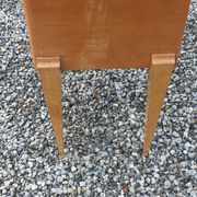 Vintage pair of bedside tables from the 1950s in sycamore and a mirror.