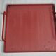 Presentation tray in red lacquered perforated metal, 80s