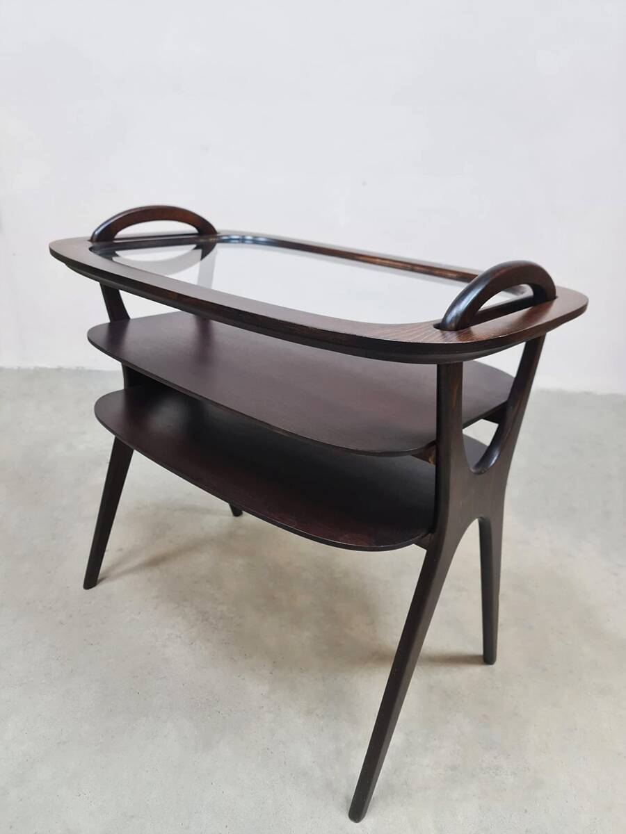 Midcentury side table serving tray vintage Hans Olsen 1950s