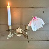 Pair of brass wall candle holders