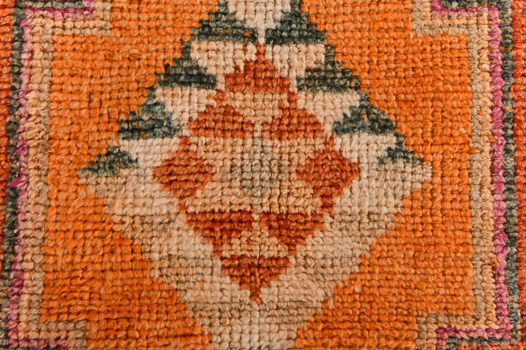 3x11 Peach Orange Handmade Wool Runner Rug, 95x337Cm