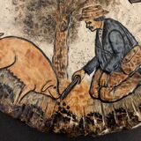 Bruno Dose ceramic cheese platter, Pottery du Breuil