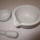 Mortar duo with white porcelain pestle