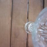 Vase en cristal transparent type soliflore ciselé épi sur 4 faces - Evasement forme fleur - H 19.5