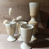 5 vintage 1960s/70s light pyrite stone coffee/tea mugs