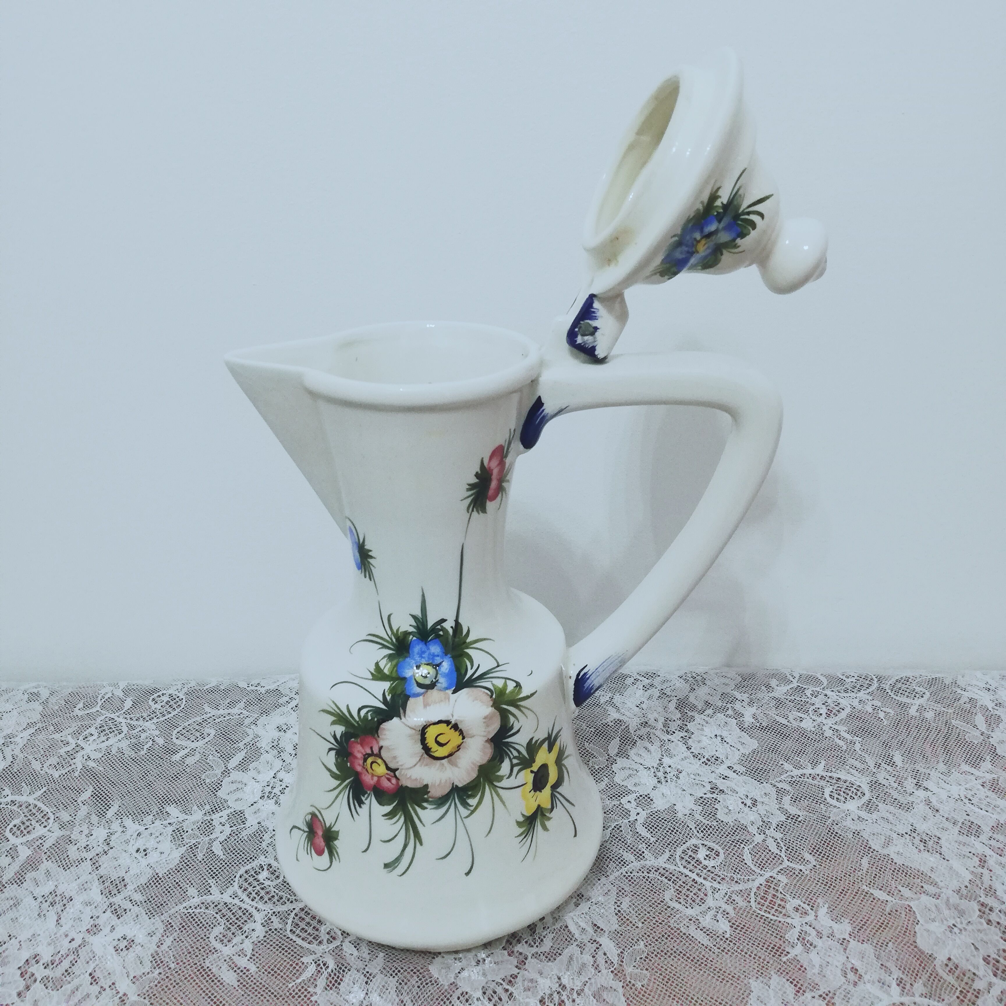 Pitcher vase in Italian earthenware