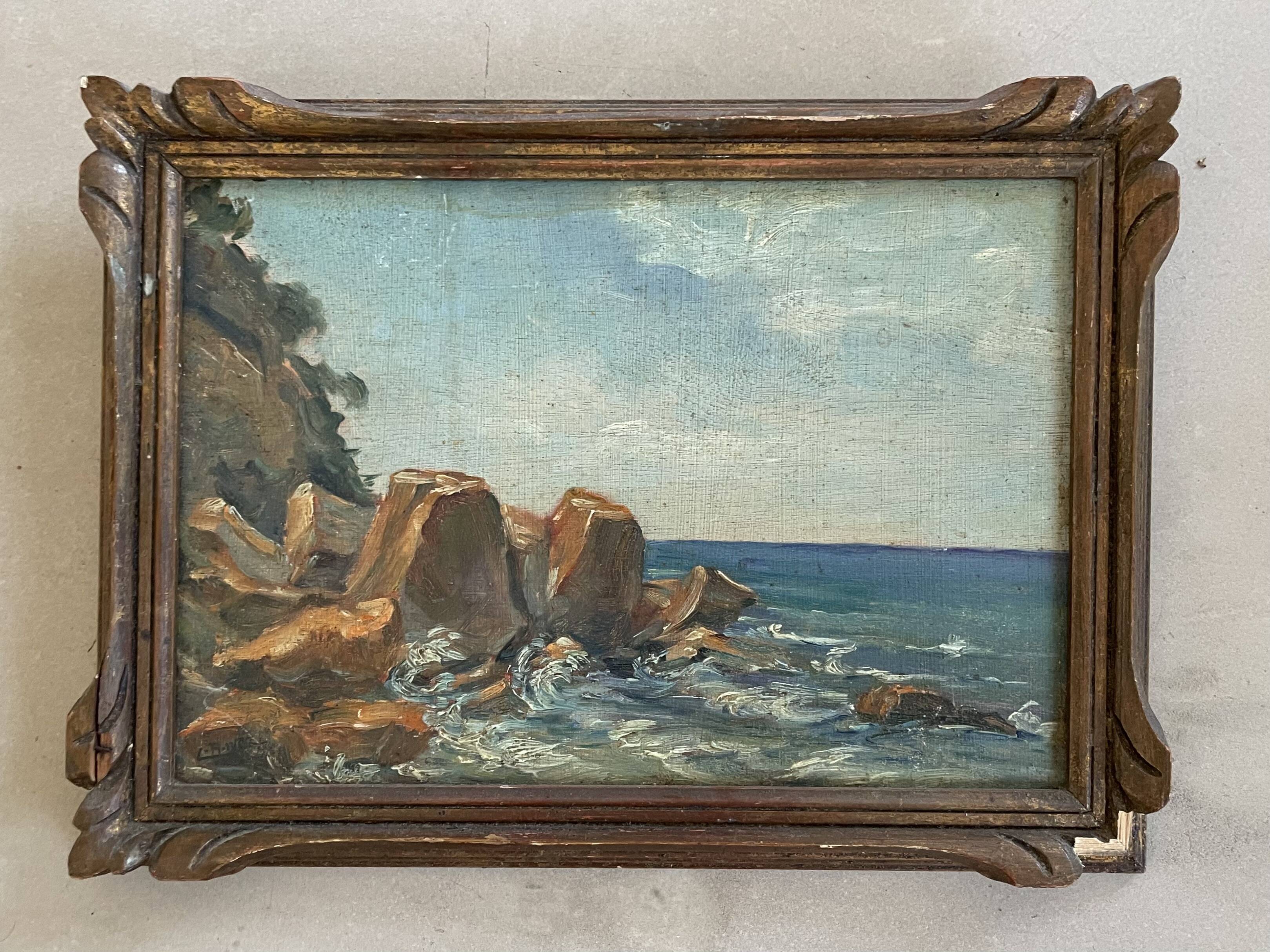 Small old seaside painting