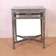 Old art deco console in original blue patina burmese teak