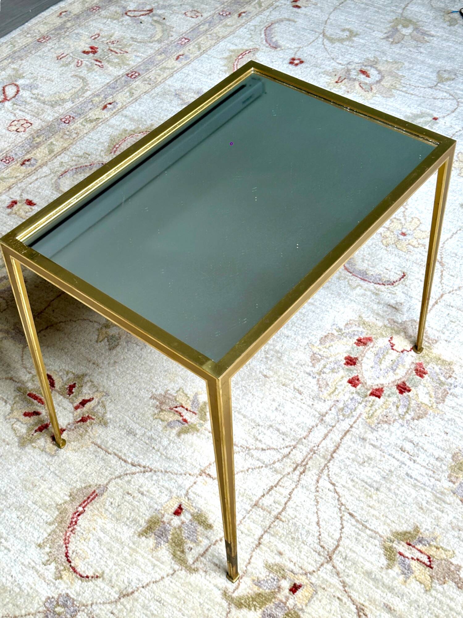 Vintage coffee table in brass and mirror – Deutsche Werkstätten, 1960s