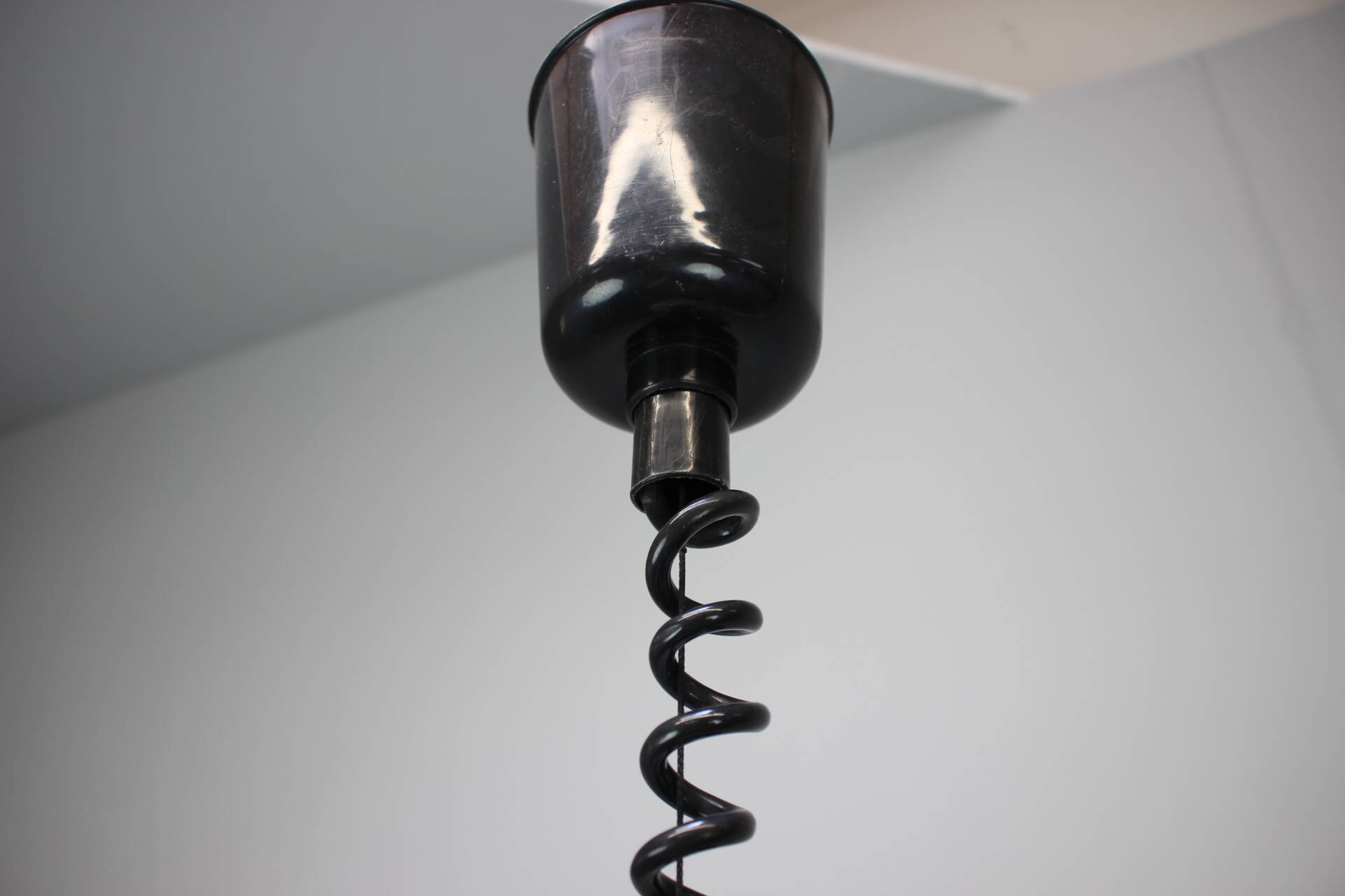 1970s Czechoslovak Mid-Century Glass Pendant Lamp with Marbled Shade