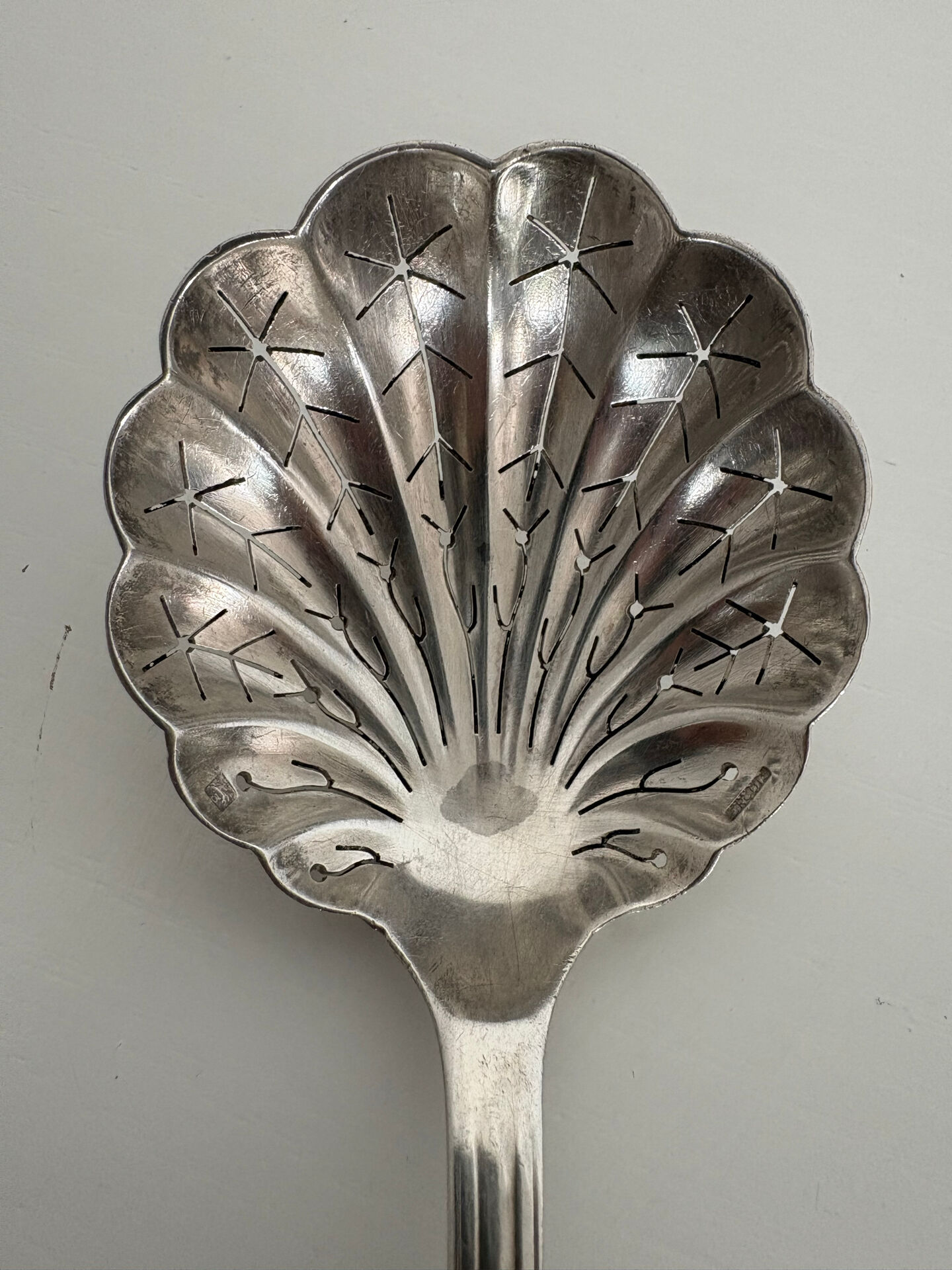 Large serving spoon / Ercuis spoon in silver-plated metal