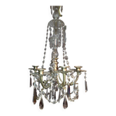 Antique brass and cut crystal chandelier - Empire style - 5 arms - for box