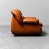 Pair of brown leather armchairs from the 70s vintage