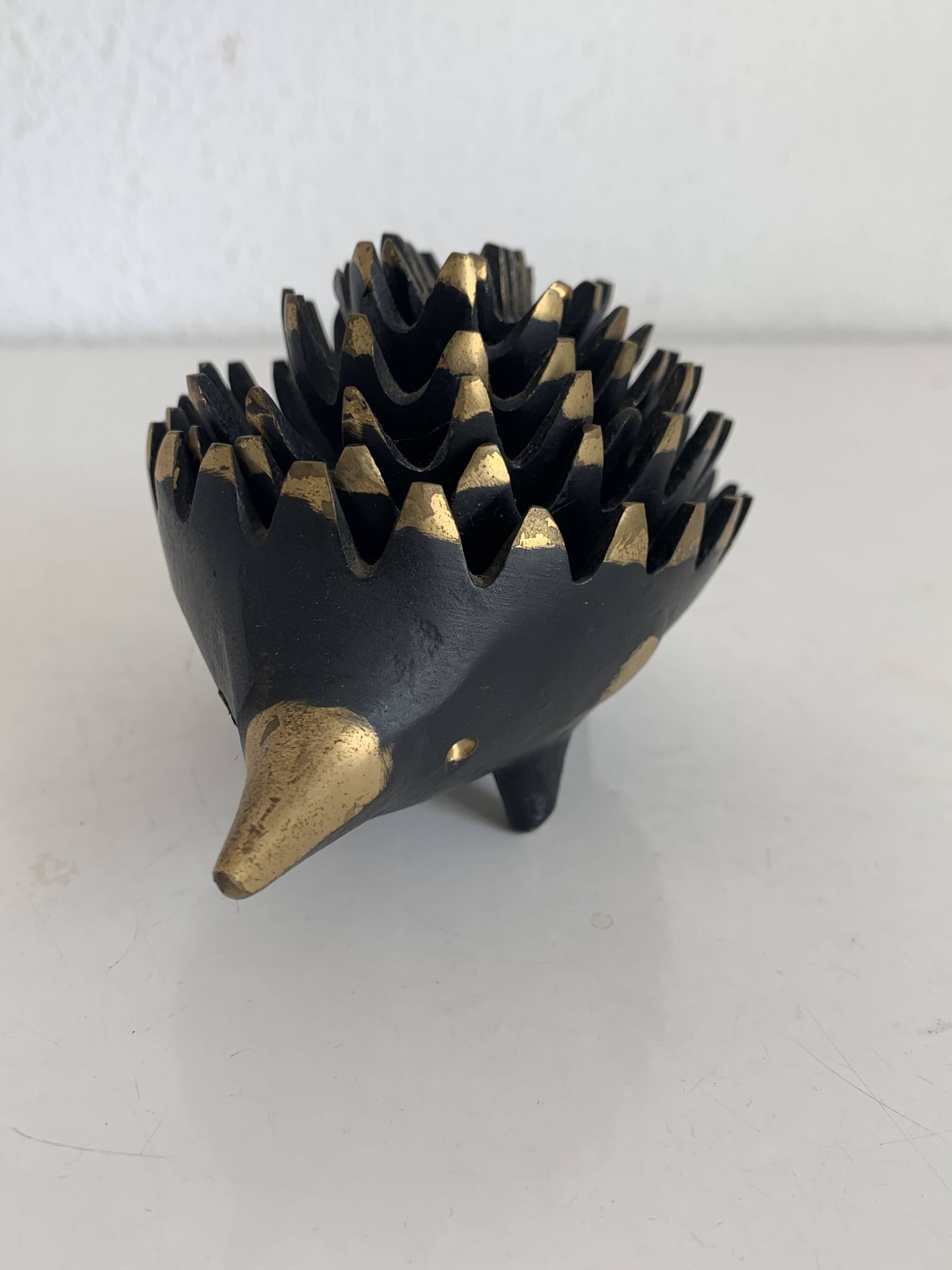 Vintage 1950 hedgehog ashtrays by Walter Bosse for Hertha Baller