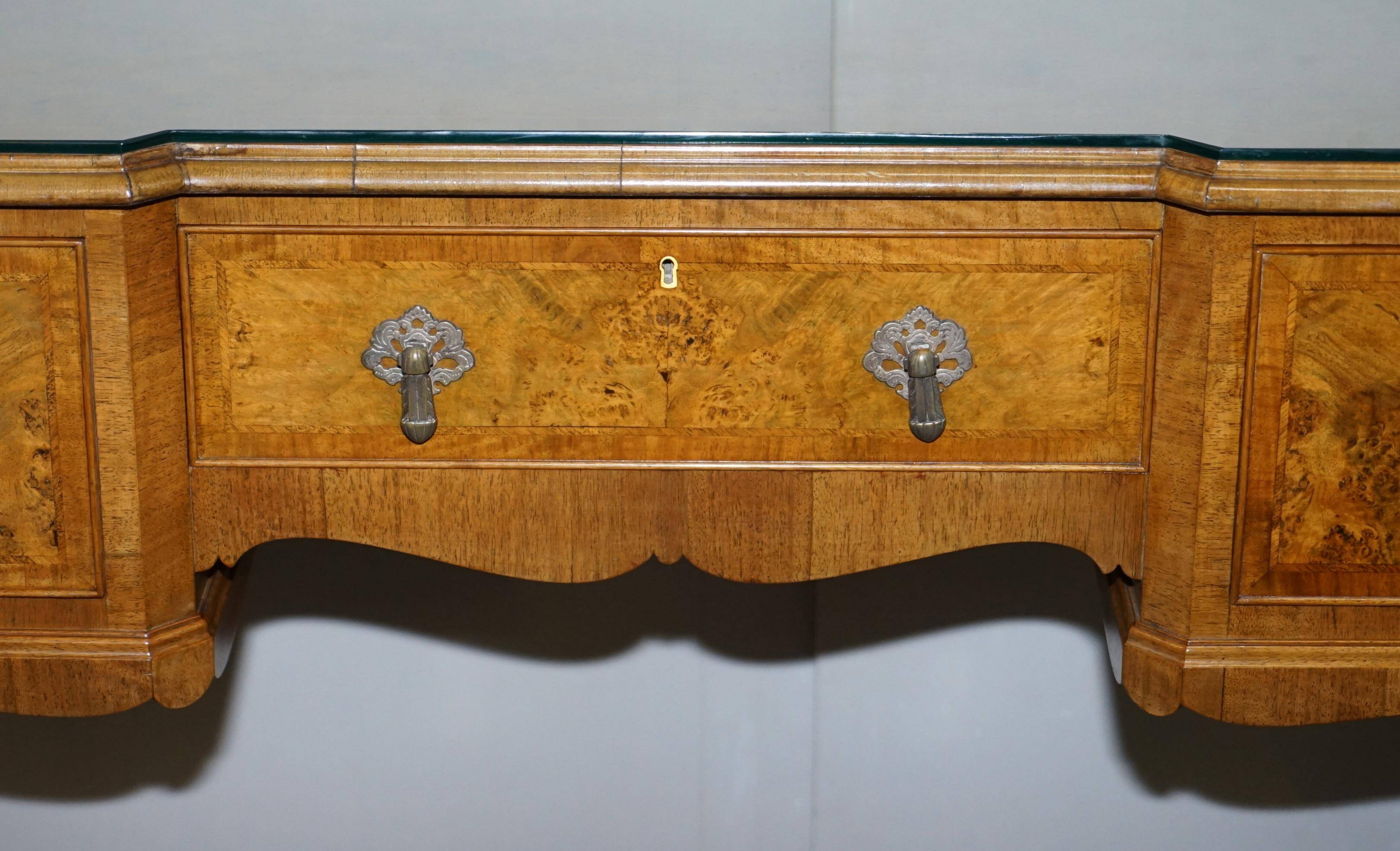 Console Burr Walnut Art Deco Denby & Spinks Breakfront