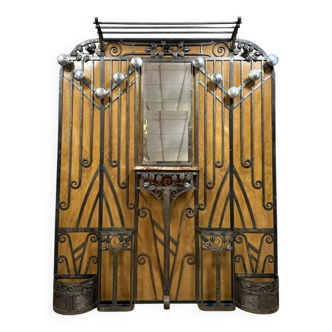 Art Deco era wrought iron coat rack circa 1920