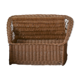 Banquette coffre en osier vintage