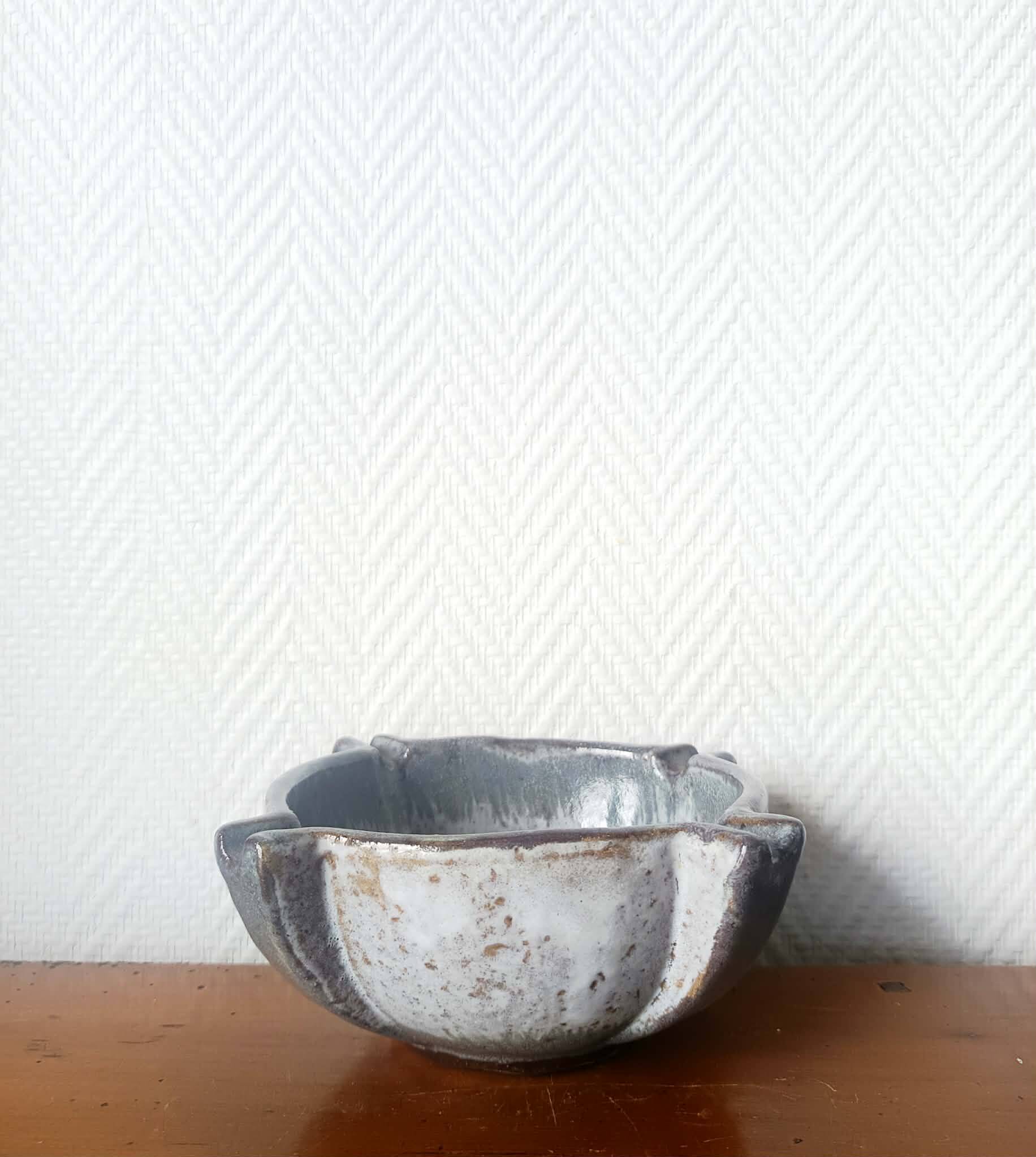 Vintage stoneware ashtray mortar