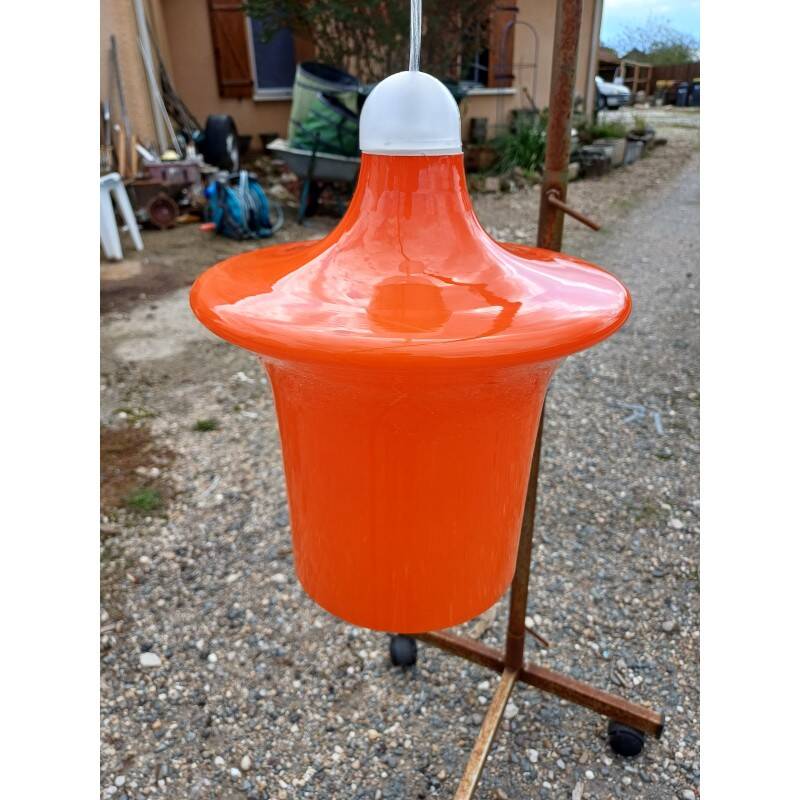 Vintage 70s opaline pendant light
