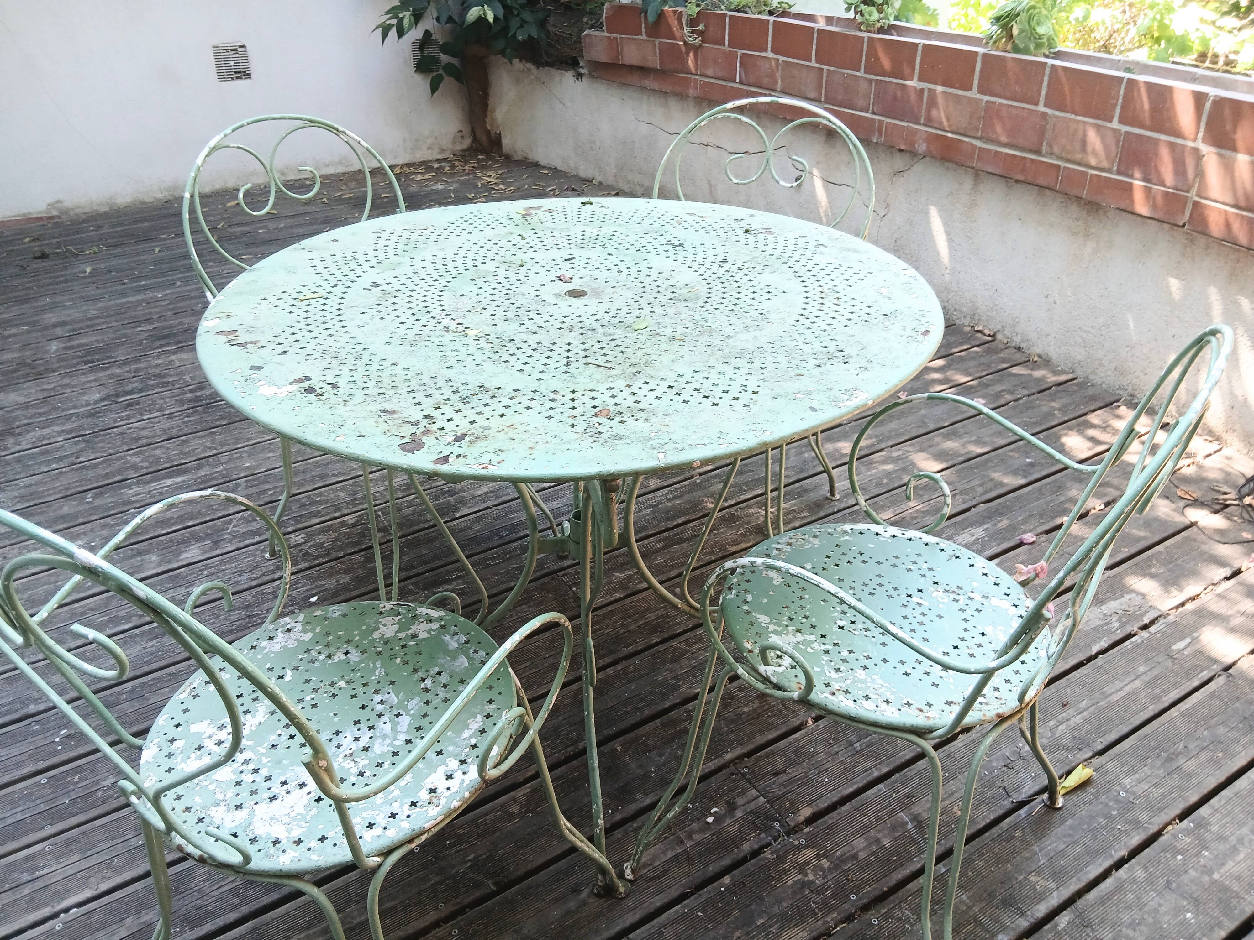 Wrought iron garden table