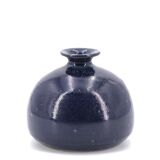 Midnight blue ceramic ball vase, 1970s