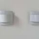 Pair of vintage wall lights, white lacquered metal, Peter Celsing Sweden 1960
