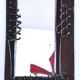 Brutalist mirror in metal and set glass