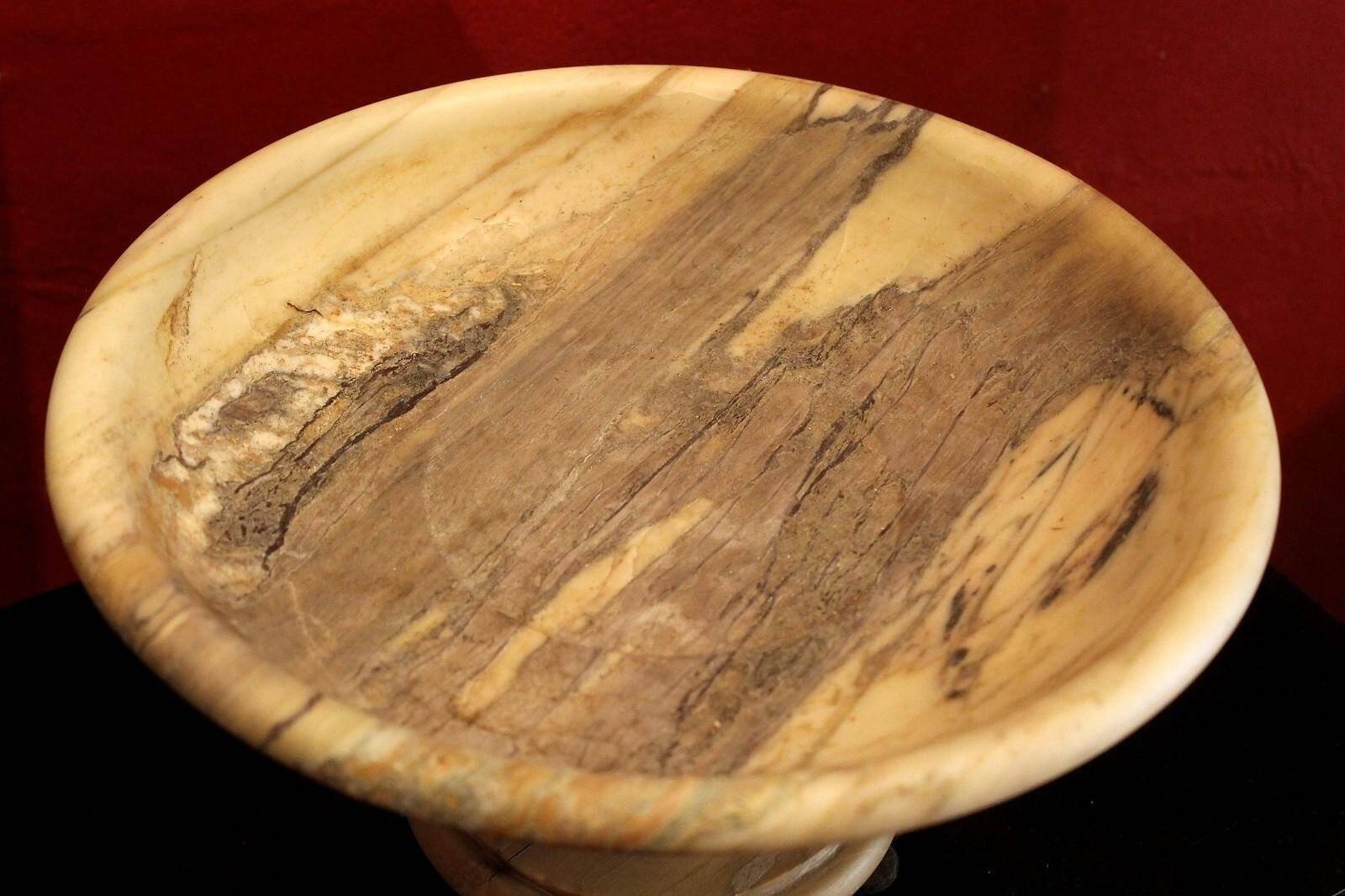 Italian 19th Century Neoclassical Marble Bowl on Pedestal or Tazza Centerpiece