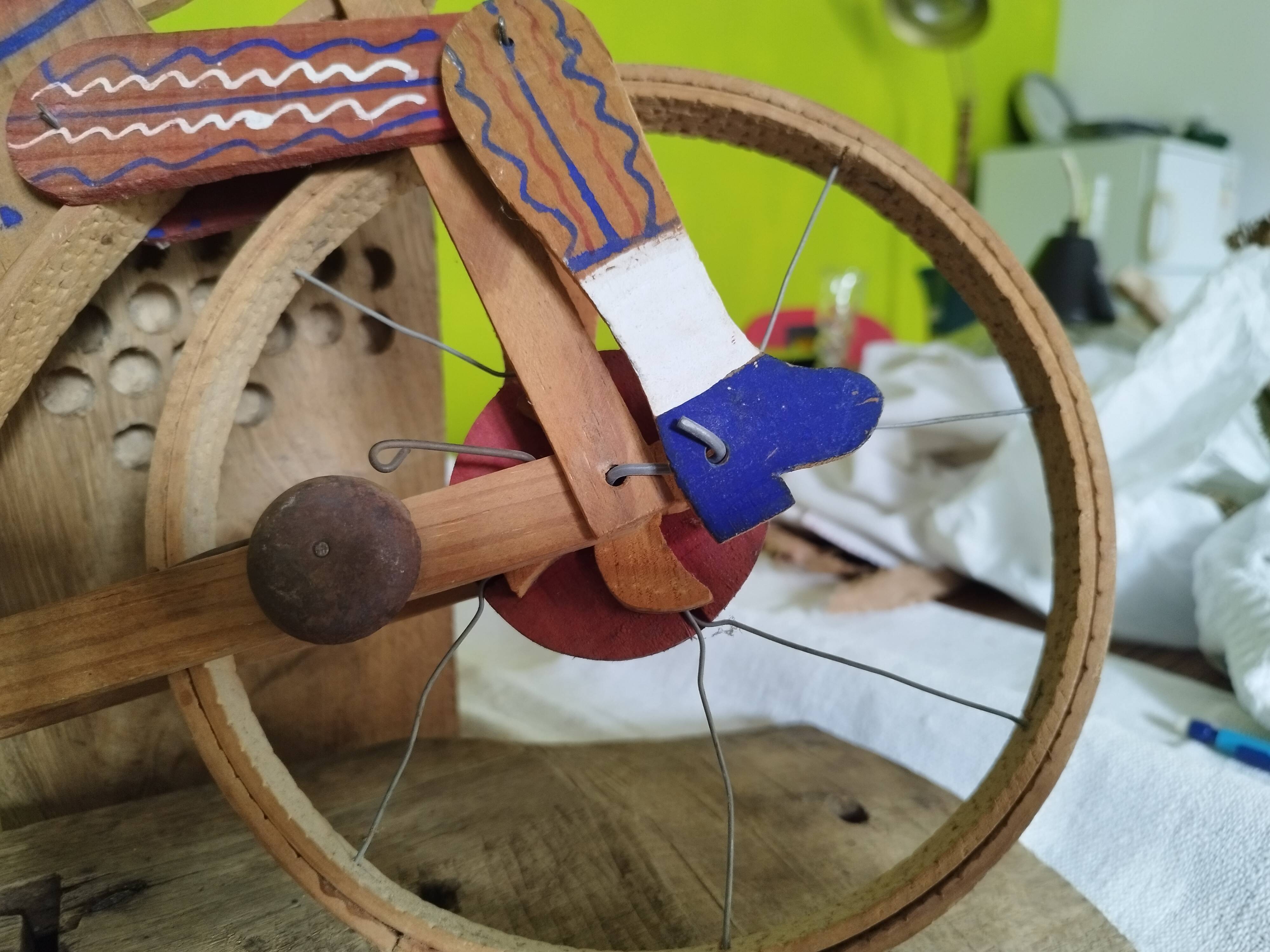 Old wooden push toy