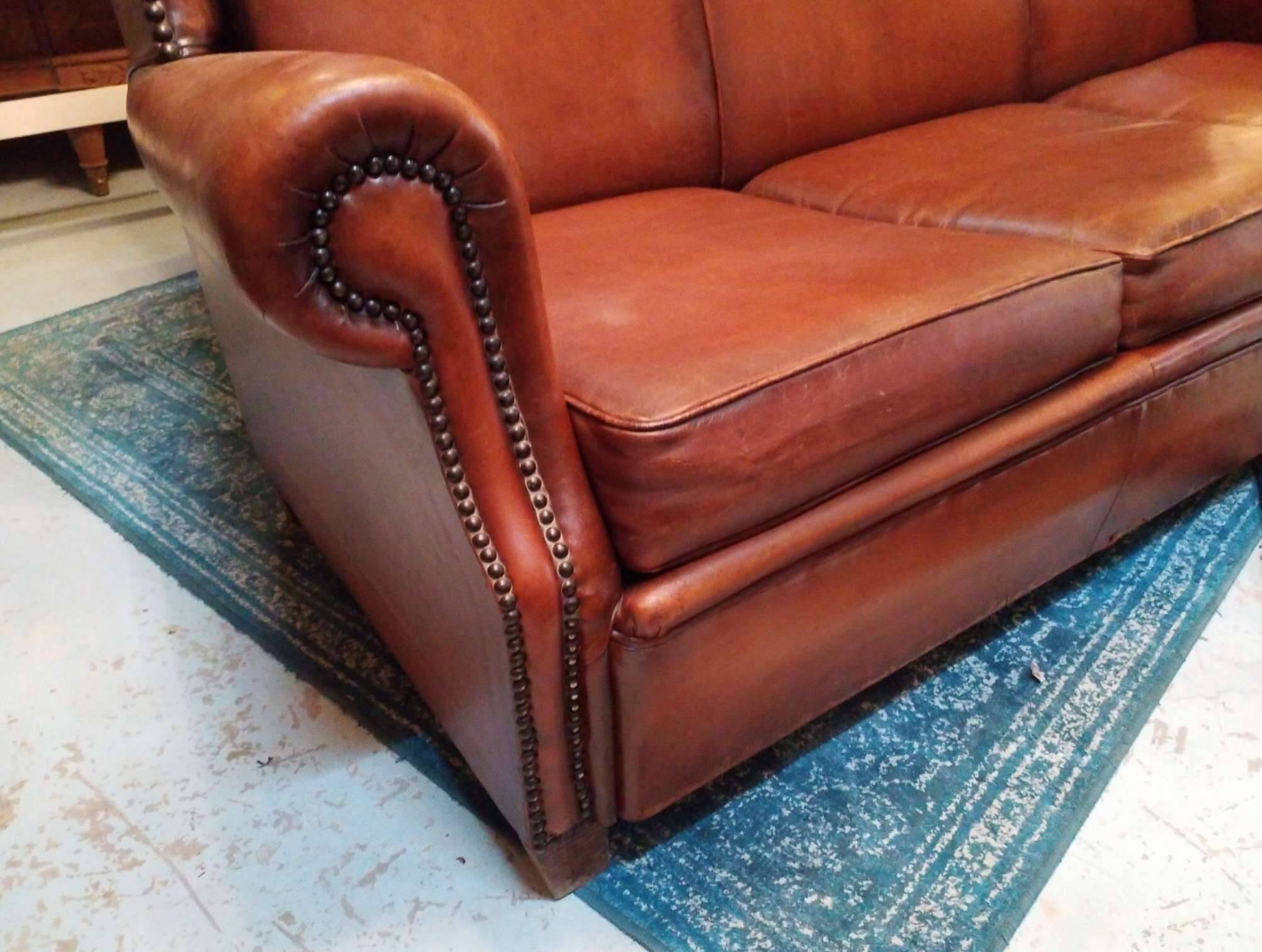 Leather club sofa
