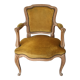Vintage velvet convertible armchair mustard yellow