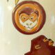 Art deco vase with monkey motifs and Keralouve palm leaf