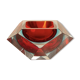 Red "Diamond" pocket trays in murano glass by Flavio Poli for Seguso 60's
