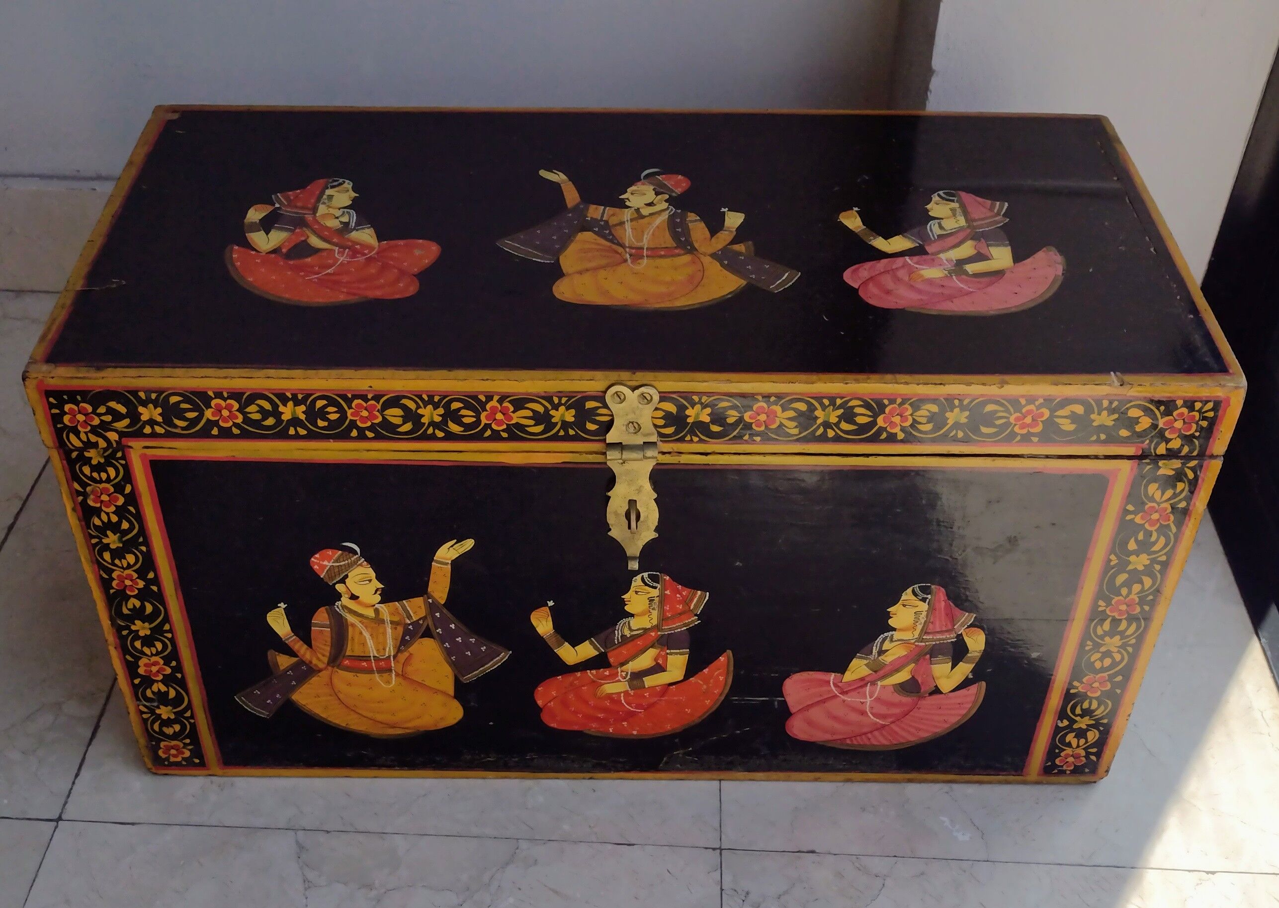 Indian handpainted wedding chest