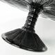 Mid-century modern cake stand, black glass, Ząbkowice, Poland, 1970s