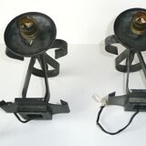 Pair of wall light in wrought iron